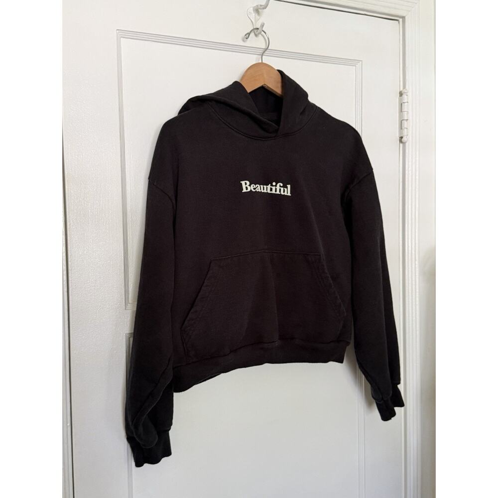 Savant Studios Art School Black "Beautiful"‎ Cropped Hoodie Sz L